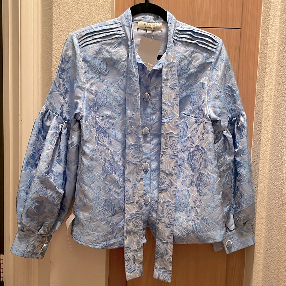 NWT Sister Jane DREAM Diana Jacquard Bow Shirt 2023